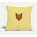 Jackal Head Front Mascot Washed Yellow Pillow